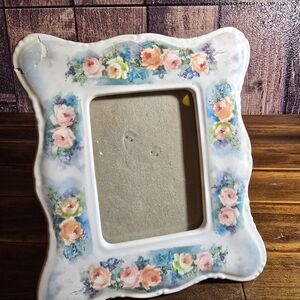 Vintage 1989 Terragraphics Ceramic Floral Picture Frame – 4x6 Handcrafted Taiwan